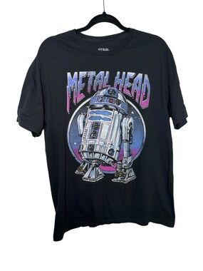 MAD Engine Black Star Wars R2-D2 'Metal Head' Graphic Tee
